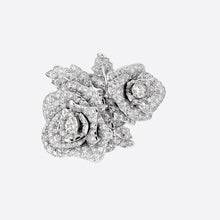 Load image into Gallery viewer, Dual Rose Zircon Open Ring - Elegance Unfolded