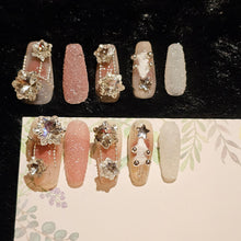 Load image into Gallery viewer, Application of Comet's Essence Crystal Press-On Nails