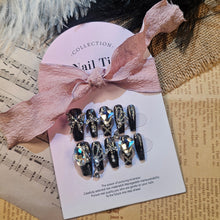 Load image into Gallery viewer, Starry Night Glitz Handmade Reusable Press-On Nail Set - Bold, Shimmering Elegance for Special Occasions
