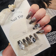 Load image into Gallery viewer, Glamour Noir Handmade Press-On Nail Set: Mesmerize with Every Move