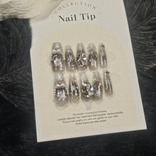 Load image into Gallery viewer, Sparkling Snowflakes Handmade art Press-On Nail Set: Dazzle With Every Gesture