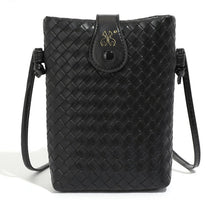 Load image into Gallery viewer, Compact and Chic Woven Crossbody Cellphone Bag with Adjustable Strap