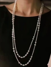 Load image into Gallery viewer, 160cm Sweater Pearl Necklace - Multiway Wear - 3-4mm and 8-9mm Pearls - Timeless Jewelry Piece