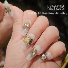 Load image into Gallery viewer, Press-On crystal Nails showcasing handcrafted quality