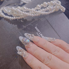 Load image into Gallery viewer, Refined RadLong Almond Press-On Nails with Crystal Embellishmentsiance