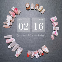 Load image into Gallery viewer, Easter Wonderland Cute Bunny Themed Press-On Nails in Pastel Colors