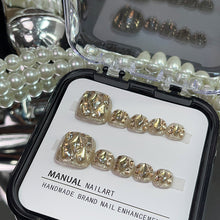 Load image into Gallery viewer, Luxurious Handmade Press-On Toenails - Available in Gold, Silver, and Laser Holographic