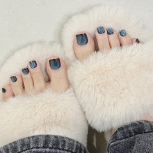 Load image into Gallery viewer, Galactic Blue Cat Eye Press-On Toenails