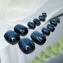 Load image into Gallery viewer, Galactic Blue Cat Eye Press-On Toenails