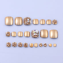 Load image into Gallery viewer, OKTAKE Golden Radiance Press-On Toe Nail Pedicure - Royal Bejeweled Collection