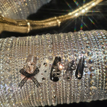 Load image into Gallery viewer, Exclusive Crystal Elegance Handmade Mid-Length Press-On Nails