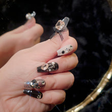Load image into Gallery viewer, Exclusive Crystal Elegance Handmade Mid-Length Press-On Nails