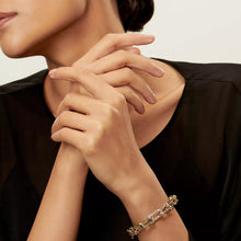 Load image into Gallery viewer, 14K Gold Plated Large Hardwear U-Link Bracelet Made with Swarovski Crystal