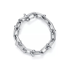 Load image into Gallery viewer, 14K Gold Plated Large Hardwear U-Link Bracelet Made with Swarovski Crystal