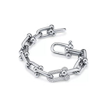 Load image into Gallery viewer, 14K Gold Plated Large Hardwear U-Link Bracelet Made with Swarovski Crystal