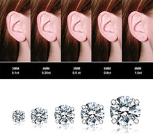 Load image into Gallery viewer, 5 Pairs Round-cut Created Diamond Stud Earrings Solitaire 3-8mm