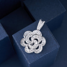 Load image into Gallery viewer, Designer Luxury Crystal Camellia Flower Pendant - 925 Silver - Elegant & Timeless Jewelry Piece