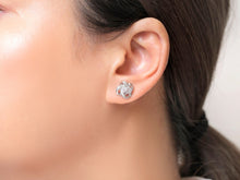 Cargar imagen en el visor de la galería, Pendientes Nudo de Amor Simulador de Diamantes y Plata de Ley 925