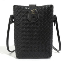 Load image into Gallery viewer, Compact and Chic Woven Crossbody Cellphone Bag with Adjustable Strap
