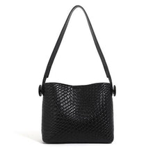 Load image into Gallery viewer, 2pcs set luxury leather woven bucket hobo purse and crossbody bag
