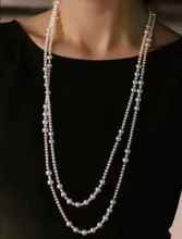 Load image into Gallery viewer, 160cm Sweater Pearl Necklace - Multiway Wear - 3-4mm and 8-9mm Pearls - Timeless Jewelry Piece
