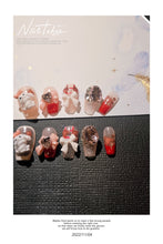 Cargar imagen en el visor de la galería, Uñas prensadas con temática de conejito lindo del país de las maravillas de Pascua

