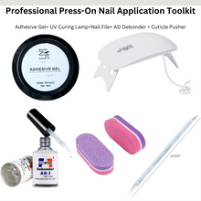Load image into Gallery viewer, Professional Press-On Nail UV Gel Application Toolkit in use
