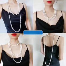 Load image into Gallery viewer, 160cm Sweater Pearl Necklace - Multiway Wear - 3-4mm and 8-9mm Pearls - Timeless Jewelry Piece
