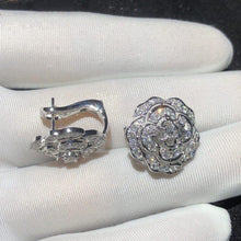 Load image into Gallery viewer, Camelia Earrings in Silver - Elegant Floral Design with Timeless Style - Exquisite Jewelry

