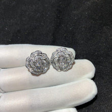 Load image into Gallery viewer, Camelia Earrings in Silver - Elegant Floral Design with Timeless Style - Exquisite Jewelry
