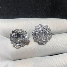 Load image into Gallery viewer, Camelia Earrings in Silver - Elegant Floral Design with Timeless Style - Exquisite Jewelry
