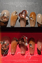 Load image into Gallery viewer, Handmade Press-On Nail with Crystals

