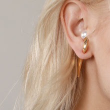 Load image into Gallery viewer, S Shape Faux Pearl Earrings Arc Geometric Earrings for Cochlea Statement Earrings Studs
