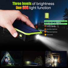 Load image into Gallery viewer, Solar Power Bank,Portable Charger 12000mAh External Battery Pack Type C input port Dual flashlight
