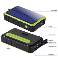 Load image into Gallery viewer, Solar Power Bank,Portable Charger 12000mAh External Battery Pack Type C input port Dual flashlight
