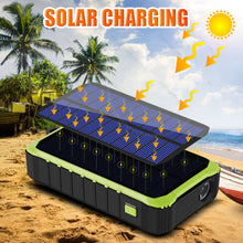 Load image into Gallery viewer, Solar Power Bank,Portable Charger 12000mAh External Battery Pack Type C input port Dual flashlight
