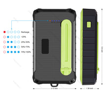 Load image into Gallery viewer, Solar Power Bank,Portable Charger 12000mAh External Battery Pack Type C input port Dual flashlight
