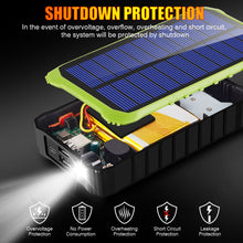 Load image into Gallery viewer, Solar Power Bank,Portable Charger 12000mAh External Battery Pack Type C input port Dual flashlight
