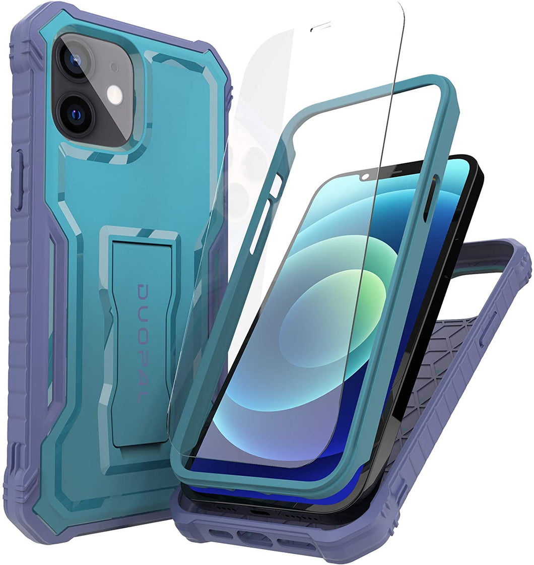 Iphone 12 Pro Military Grade Shockproof Case with Tempered Glass HD Screen Protector and Kickstand