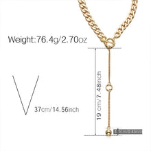 Load image into Gallery viewer, Gold-Finish Metal MONTAIGNE CHOKER with Long tassel Pendant Necklace
