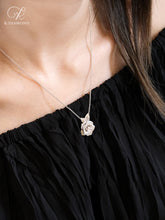 Load image into Gallery viewer, 925 Sliver and Lab-created Diamond Small Rose Bagatelle Pendant Necklace

